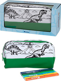 Pernica za bojanje s 6 flomastera Karbon DINO WORLD P24