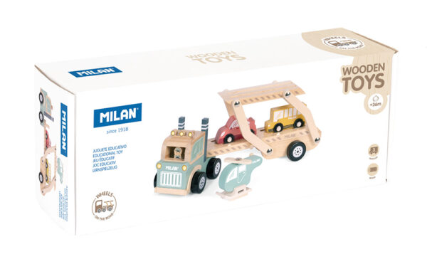 Igra edukativna drvena slagalica Milan Wheels on the road