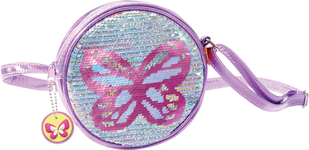 241172-EC Torbica na rame okrugla TIGER FAMILY Fun Time Sparkling Butterfly P24