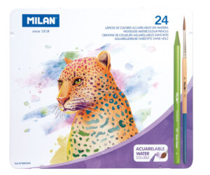 241754-EC Set crtaći MILAN Todocolor met.kut: 24 bezdrv akvarel bojica+kist P6/24
