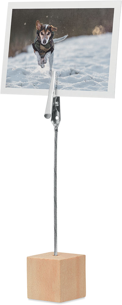 242250-EC Držač Hello Clip za listiće i fotografije, bambus postolje 2,5x2,5x11,5cm