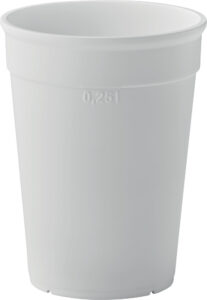 245474-EC Čaša Awaycup od recikliranog PP višekratna 250ml, bijela
