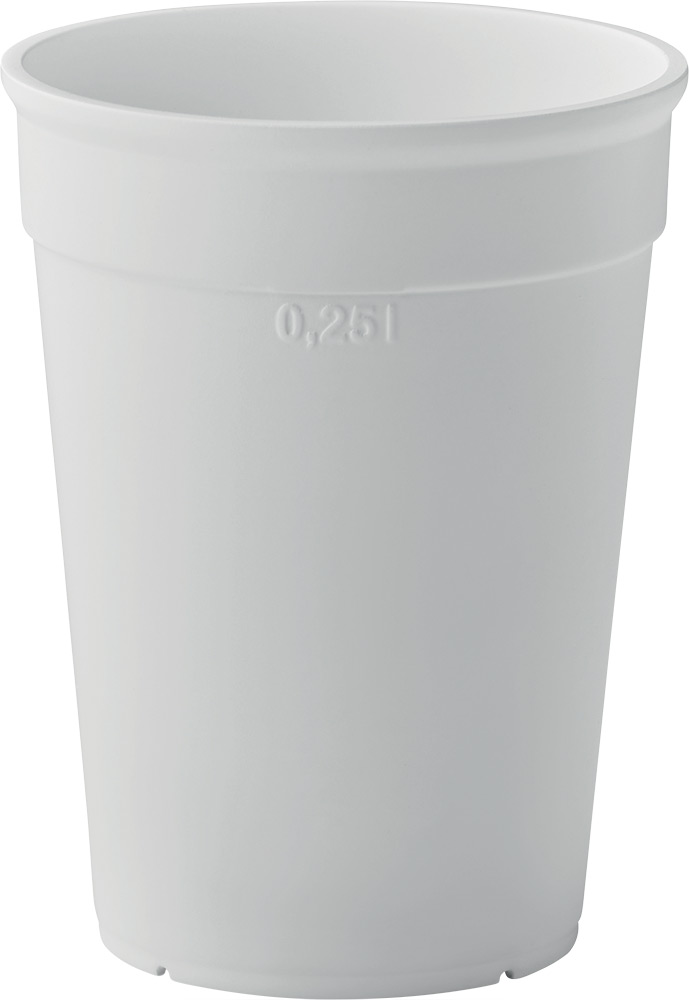 245474-EC Čaša Awaycup od recikliranog PP višekratna 250ml, bijela