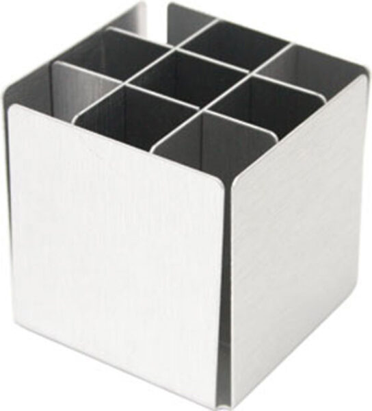 223280-EC Čaša za olovke Alu četvrtasta 6,2 x 6,2 x 6 cm P1