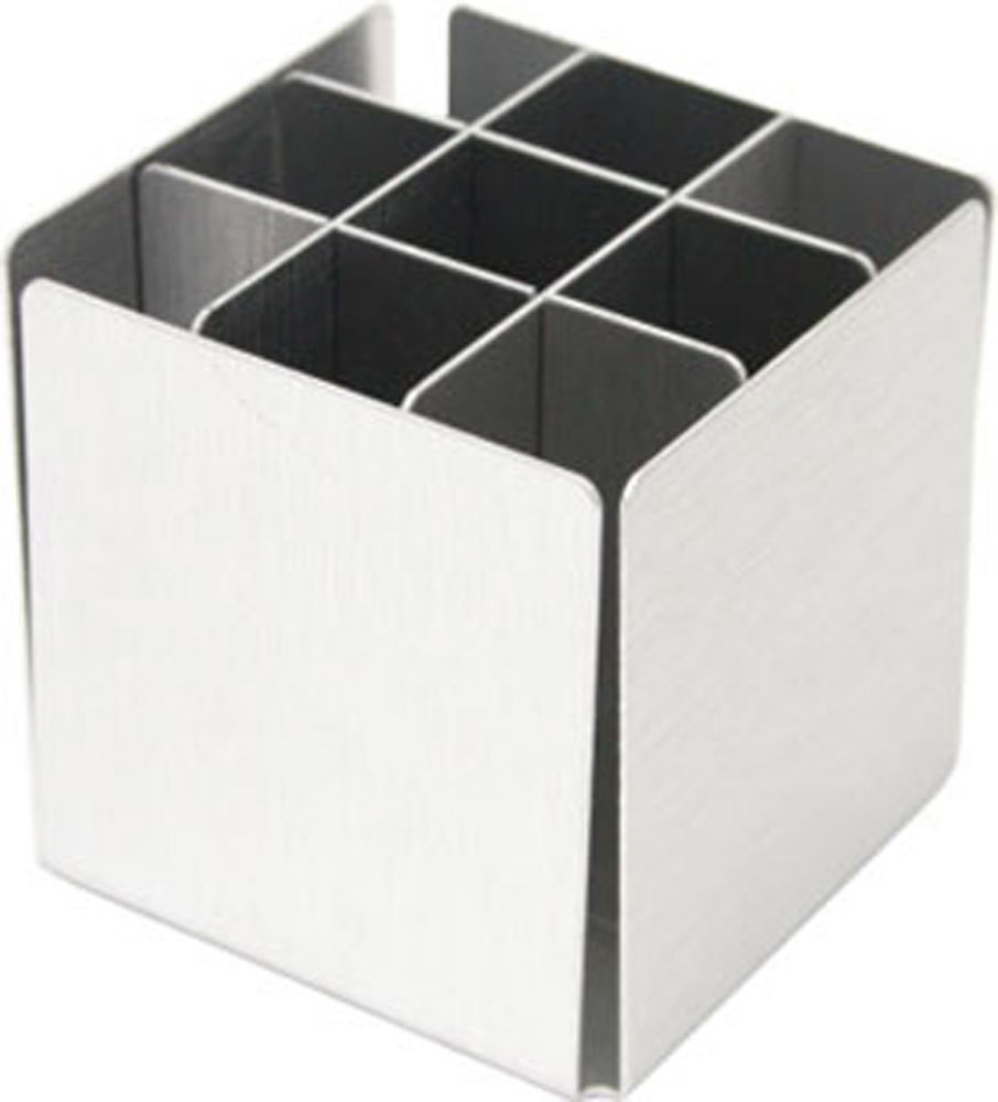 223280-EC Čaša za olovke Alu četvrtasta 6,2 x 6,2 x 6 cm P1