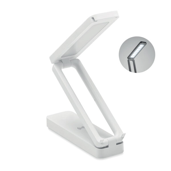 Lampa stolna Espurna ABS sklopiva, 14 led  i bežični punjač 10W, bijela