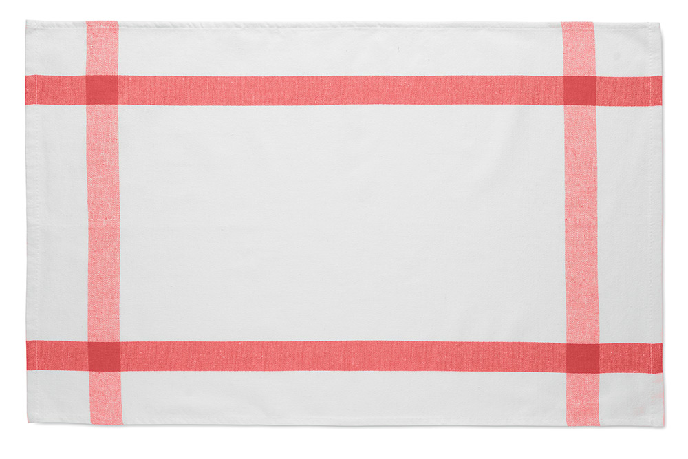 246110-EC Krpa kuhinjska Kitch od reciklirane tkanine RPET 180g 40X65cm bijelo crvena