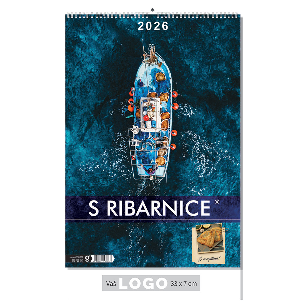 207719-EC Kalendar S RIBARNICE 13L 33x48+7, spirala P40 OG* 2026