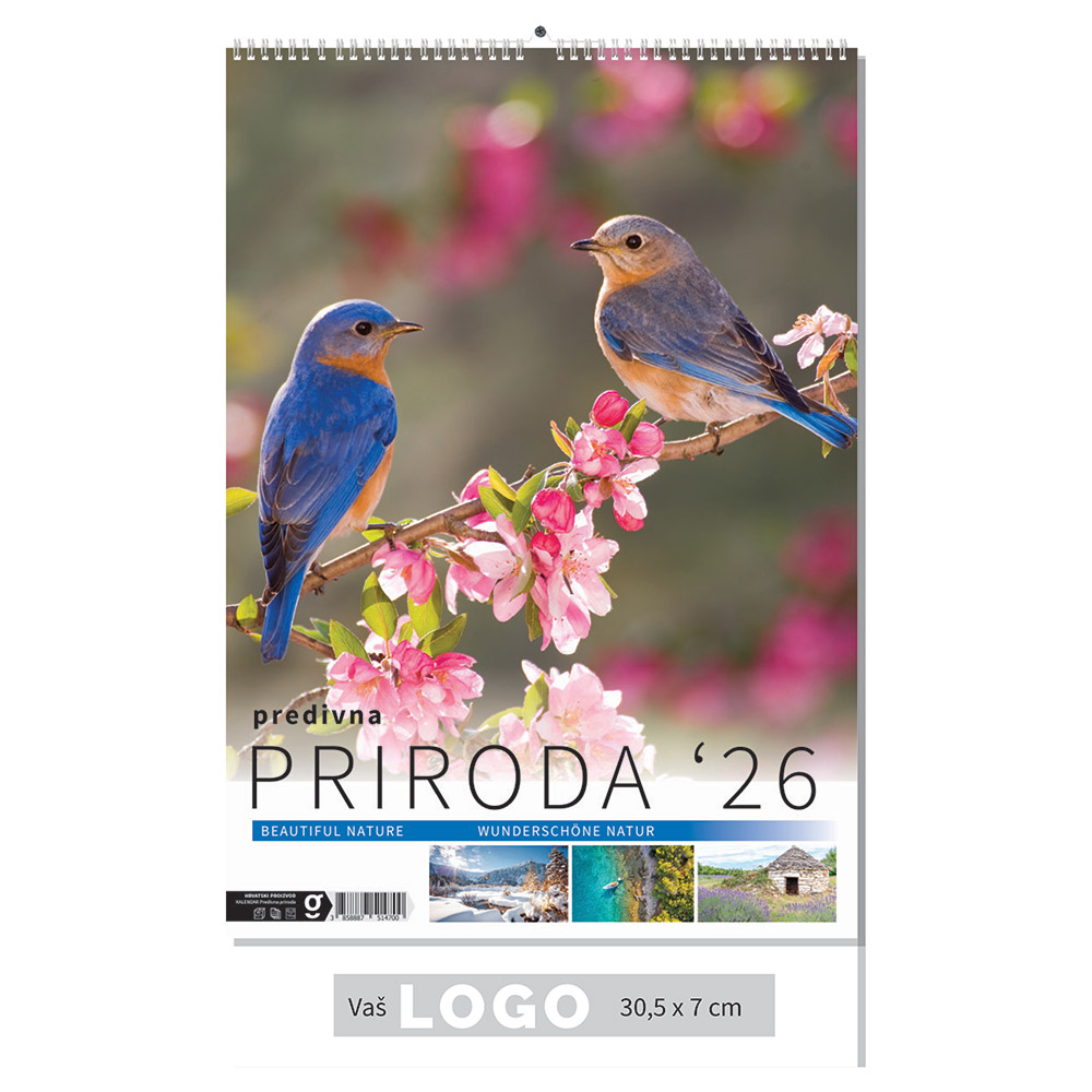 217301-EC Kalendar PRIRODA HRVATSKE 13L 30,5x43+7 spirala P50 OG* 2026