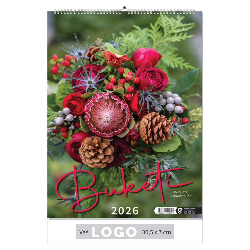 217304-EC Kalendar BUKETI 13L 30,5x43+7, spirala P50 OG* 2026