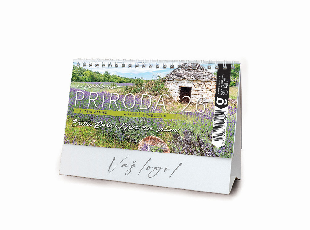 217310-EC Kalendar stolni PRIRODA HRVATSKE13L 20,5x10,5+4 P50 OG 2026