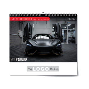 222895-EC Kalendar AUTOMOBILI 13L 33,5x24+7, spirala P50 OG 2026