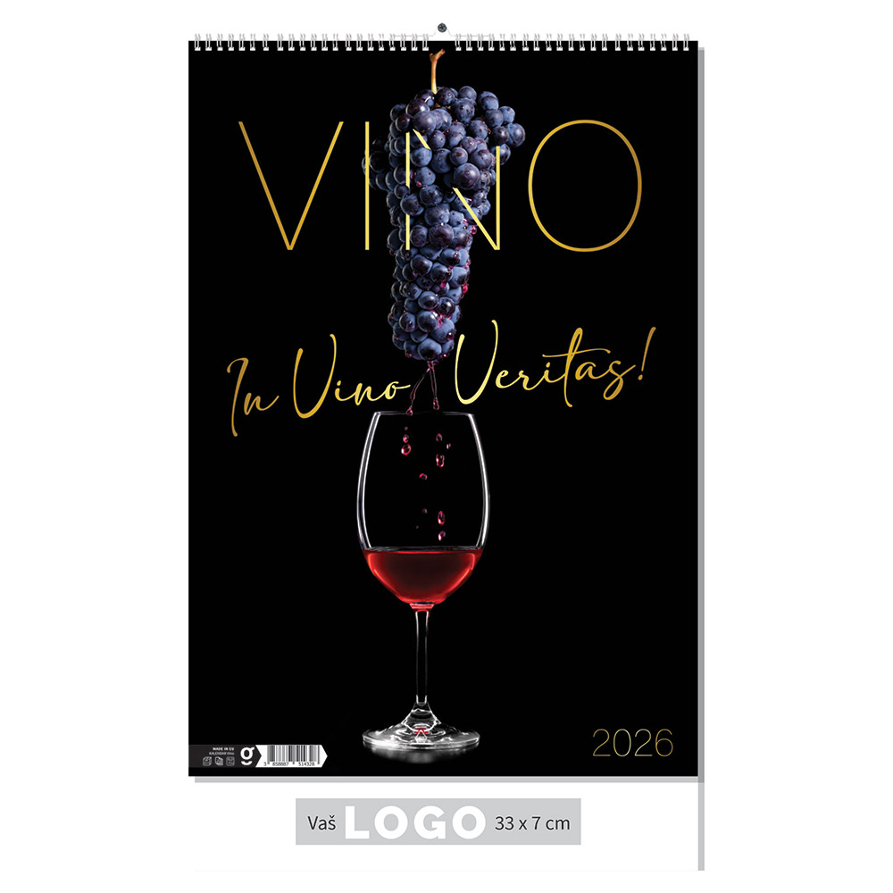 226476-EC Kalendar VINO 13L 33x48+7, spirala P40 OG 2026