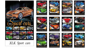 228766-EC Kalendar SPORT CARS 13L 32x43+7 s vrećicom P20 XLK-TMR 2026