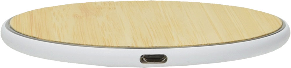 240370-EC Punjač power bank ECO VISION  bambusa , ABS za bežično punjenje, bijelo smeđi