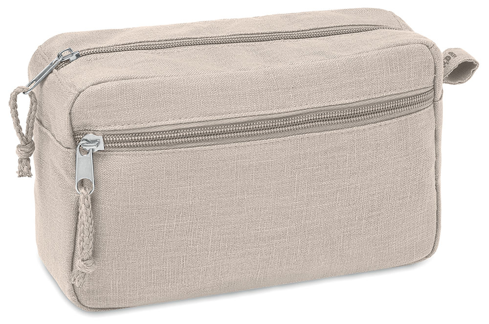 240411-EC Torbica toaletna HEMP bež, od konoplje 21x8x13cm P1/100