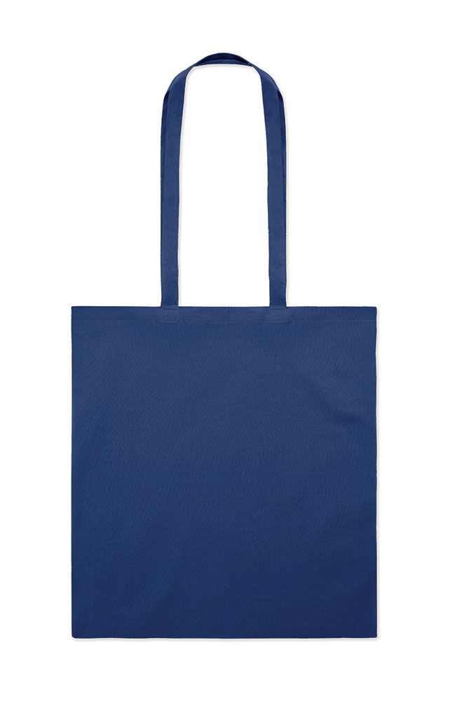 241587-EC Torba shopping pamučna 140g Cottonel t.plava duga ručka, 38x42