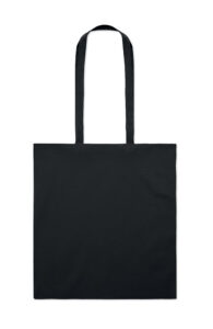241781-EC Torba shopping pamučna 140g Cottonel crna duga ručka, 38x42 cm