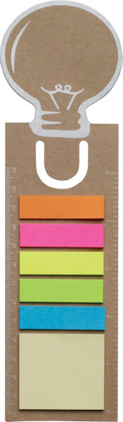 Set IDEA post-it, označivač u obliku žarulje i ravnalo od recikliranog papira