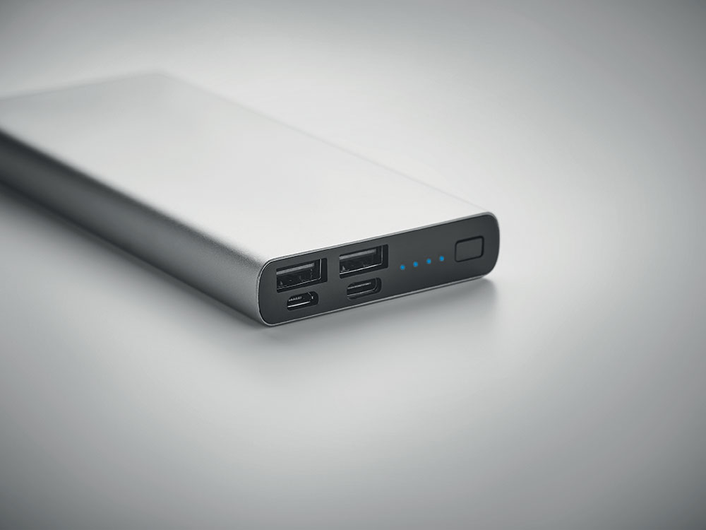 242261-EC Punjač Power bank Powerflat 8 C 10.000 mAh srebrni