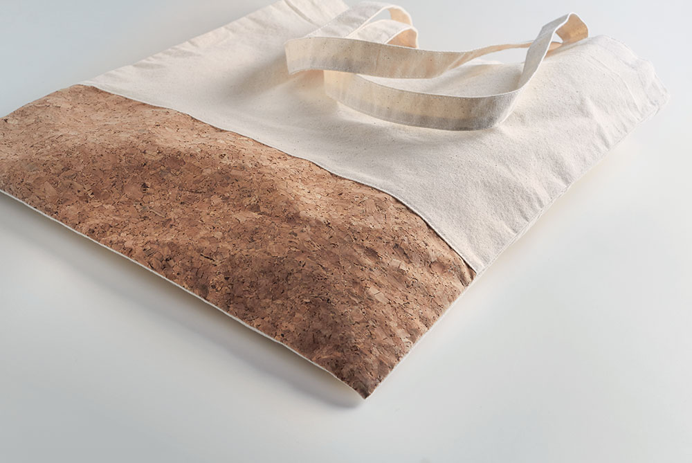 242307-EC Torba shopping pamučna sa plutom 160g ILLA TOTE natur, 38x41cm P100