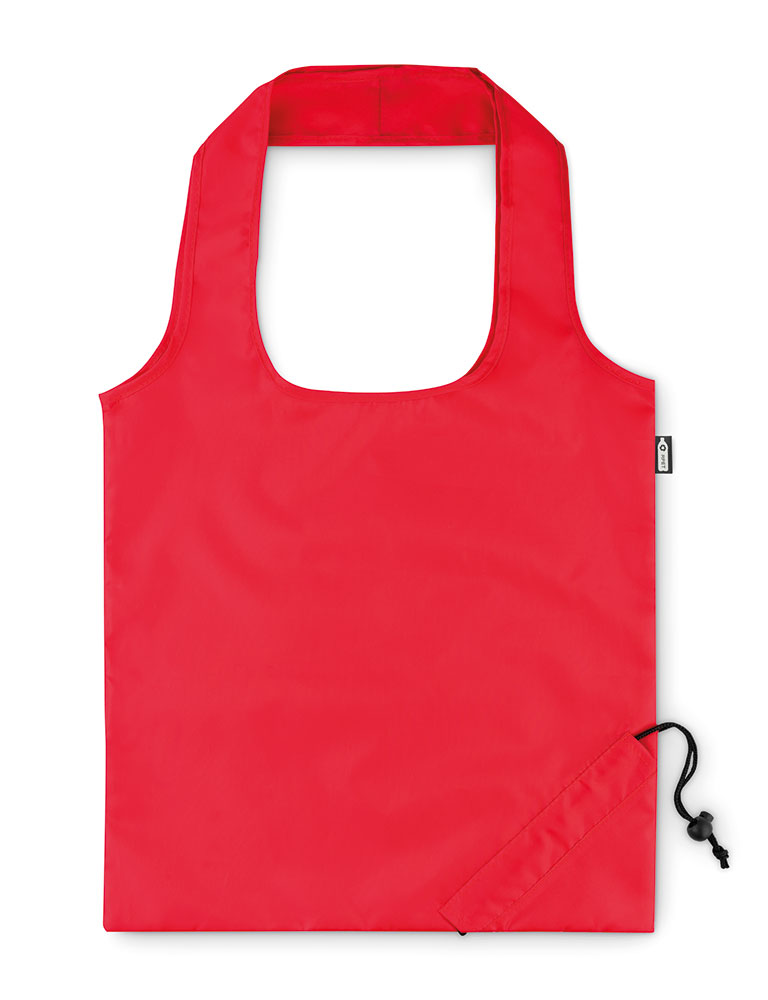 242323-EC Torba shopping FOLDPET 38x40cm sklopiva RPET s vezicom crvena P300