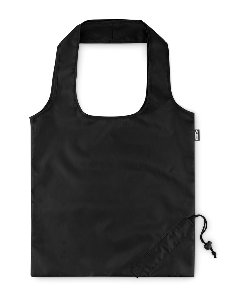 242326-EC Torba shopping FOLDPET 38x40cm sklopiva RPET s vezicom crna P300