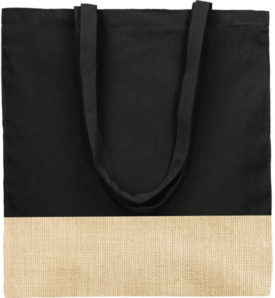 242365-EC Torba shopping pamučna  PURI COLOUR 140 g/m2 crna, 42 x 38 cm P50
