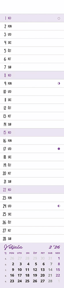 242413-EC Kalendar POSLOVNI zidni (uski) 12L 11x49,5+12, P50 OG 2026