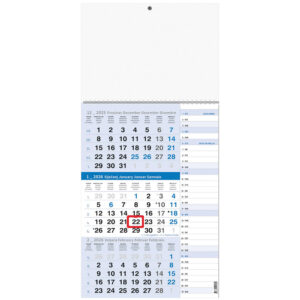 242420-EC Kalendar trodjelni planer 1-list plavi 12L 29,5x42+20, P50 OG** 2026