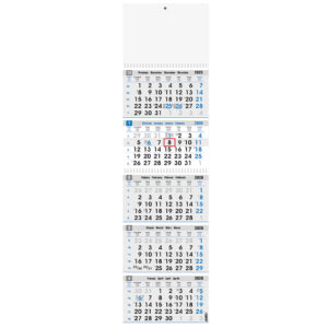 242423-EC Kalendar 5-djelni plavo-sivi 12L, EU 27,5x82+20, spirala P25 OG 2026