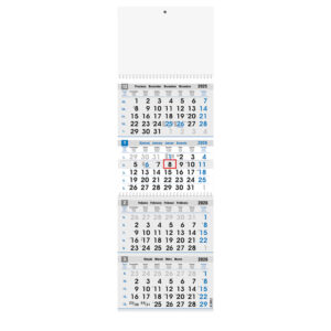 242424-EC Kalendar 4-djelni plavo-sivi 12L, EU 27,5x66,5+20, spirala P25 OG 2026