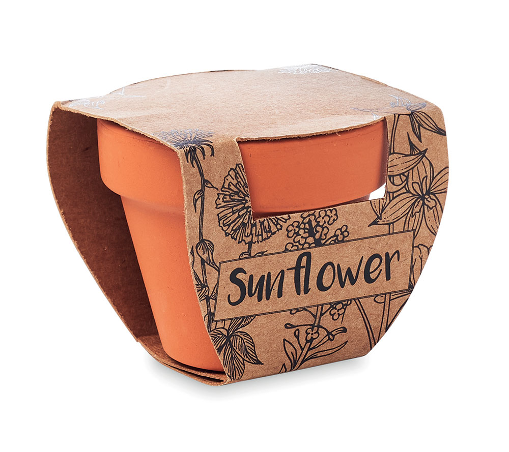 242485-EC Tegla Sunflower terakota sa sjemenom suncokreta