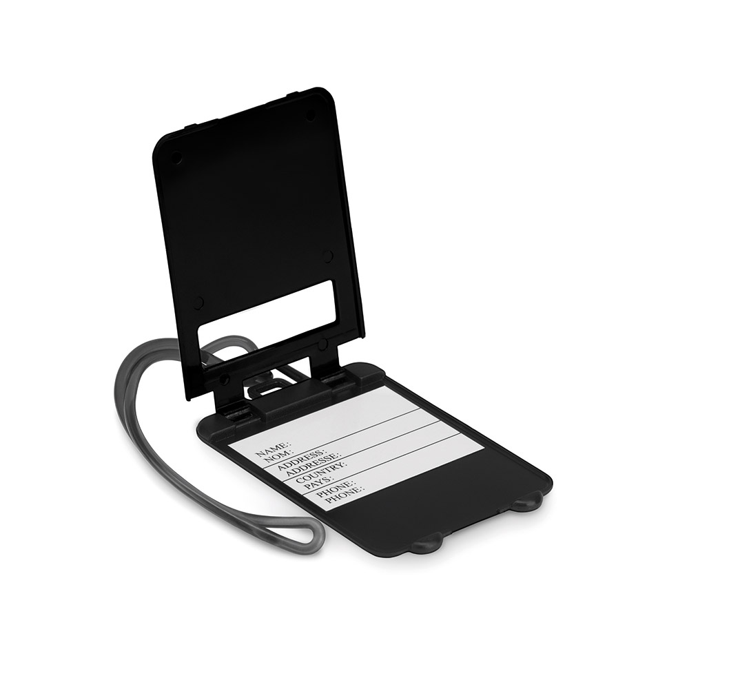243099-EC Privjesak označivač prtljage Traveller crni 9,5x5,5x0,4 cm