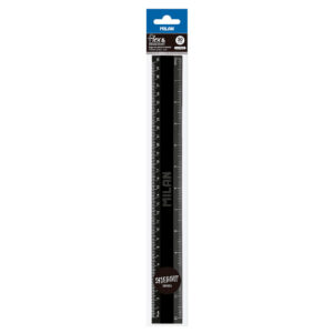 244585-EC Ravnalo 30cm MILAN plastično crno Shadow blister P24/288