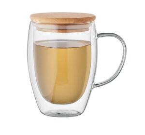 244898-EC Šalica Tirol od borosilikatnog stakla i poklopcem od bambusa 350 ml P20