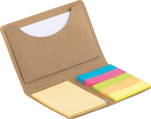 245027-EC Set memo blok Foldnote od smeđeg kraft papira s el. trakom
