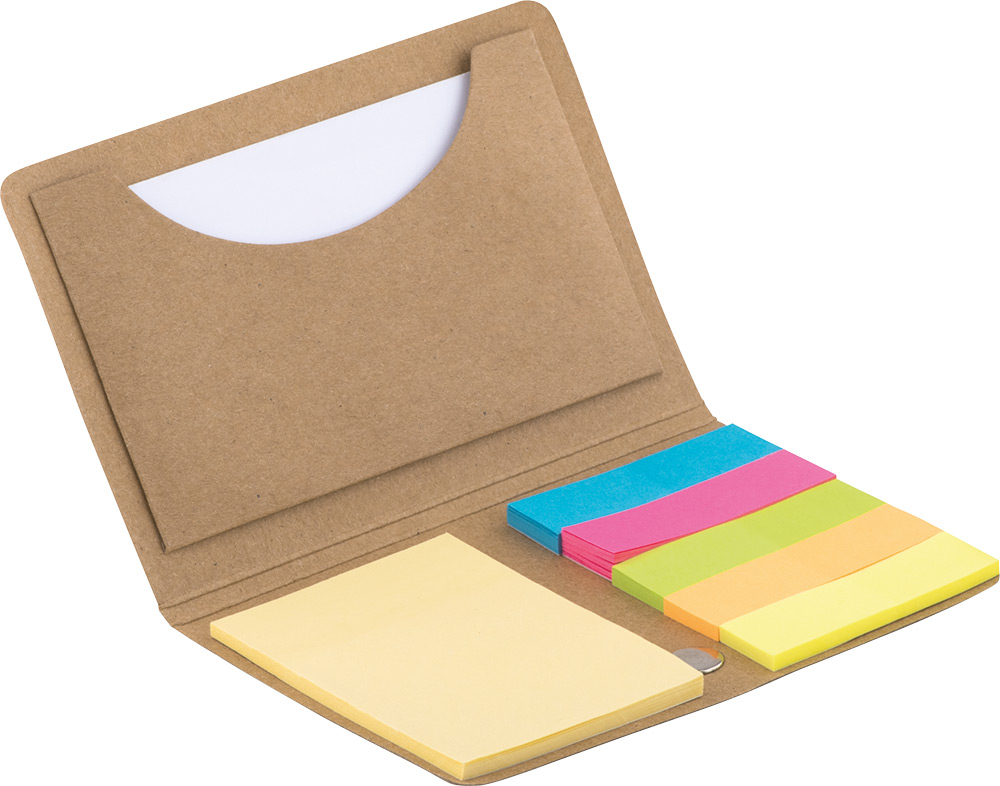 245027-EC Set memo blok Foldnote od smeđeg kraft papira s el. trakom