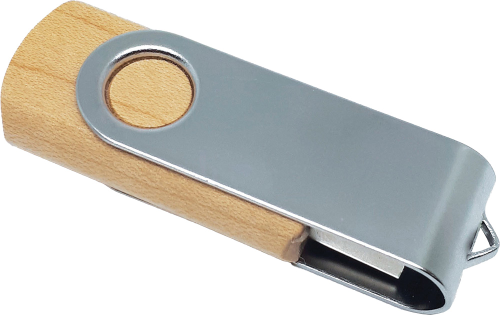 245258-EC Memori stick USB 32GB Twister bamboo/srebrni , kart. kutijica P500