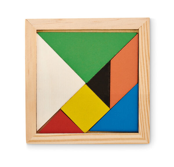 Igra Tangram drvene puzzle mozgalice u drvenoj kutiji 10x10,3x0,6cm