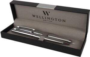 247569-EC Set pisaći Wellington Liberty ol.kem i roler srebrni u poklon kutiji