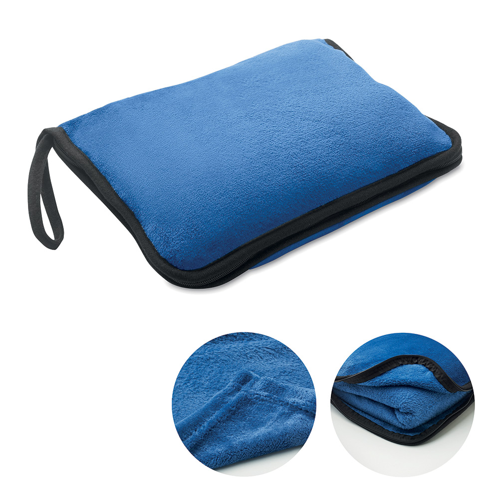 247610-EC Set putni 2U1 Cozy jastuk i deka od flanela 2u1 plava