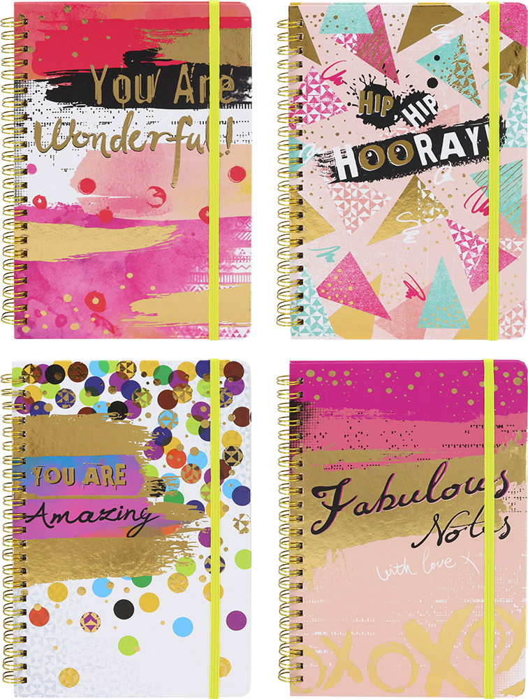 241019-EC Notes spiralni sa gumicom A5 CREATIVE tvrdi uvez sort P4/20 NETTO