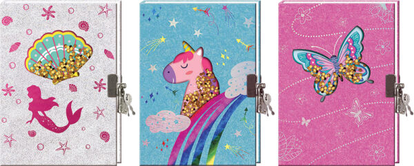 241022-EC Dnevnik spomenar sa lokotom B6 CREATIVE Sweet, glitter prozor, sort P36/72