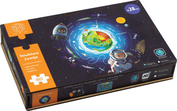 Igra drvene puzzle ALAYSKY Struktura Zemlje interak. u drv.kutiji IQ App P16