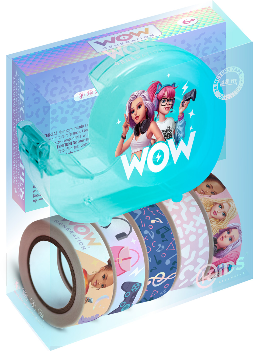 246957-EC Selotejp ukrasni washi WOW Generation sa stalkom, sort P24/48