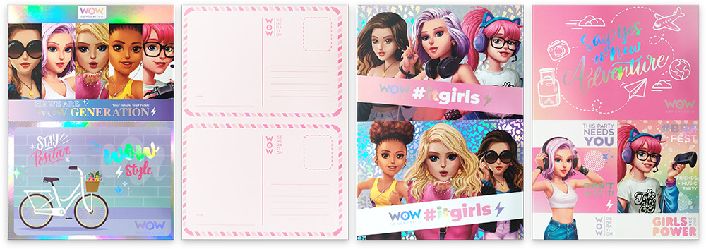 246964-EC Set razglednica WOW Generation s holografskim naljepnicama, P12/72