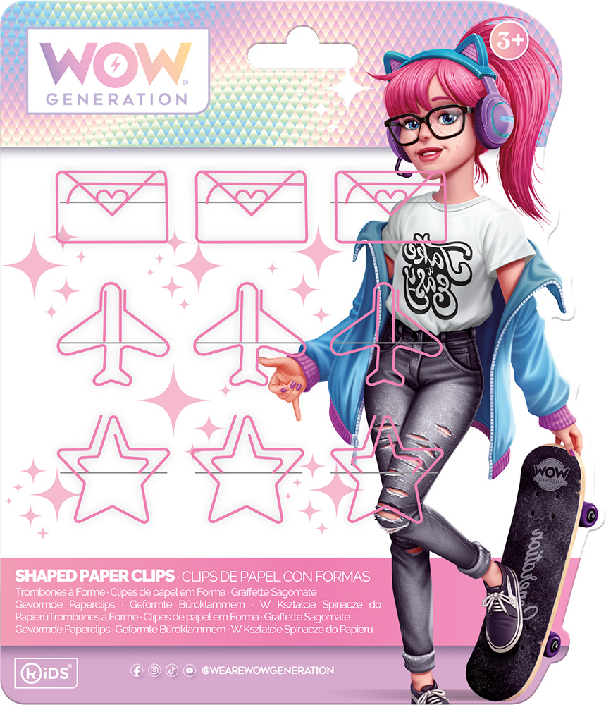 246966-EC Spajalice za papir WOW Generation 9kom različitih oblika, sort P24/48