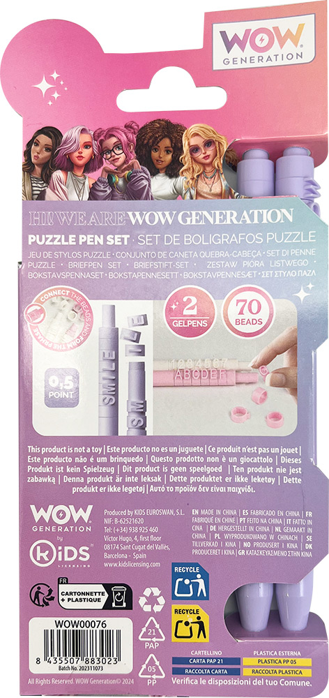 246971-EC Set ol.kem x2 + 70 slova WOW Generation Puzzle Pen sort, P18/36