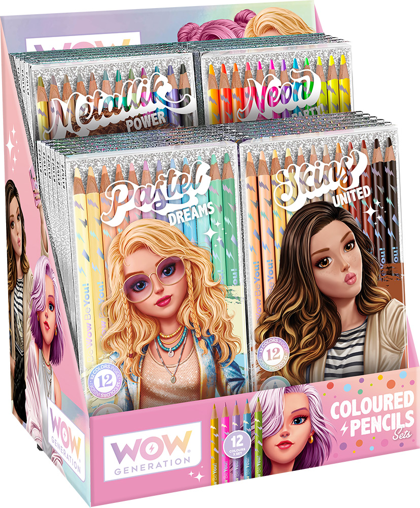 246972-EC Boje drvene 12/1 WOW Generation neon/metalic/pastel/tonovi kože, sort P24/48